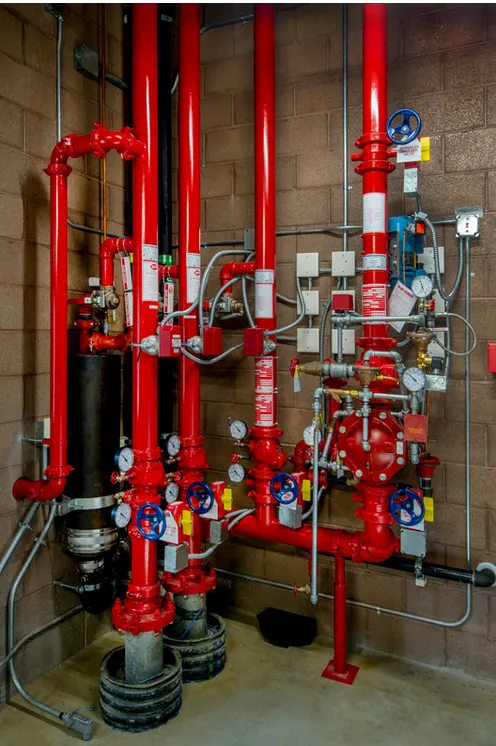 Fire sprinkler and fire protection equipment at a commercial property